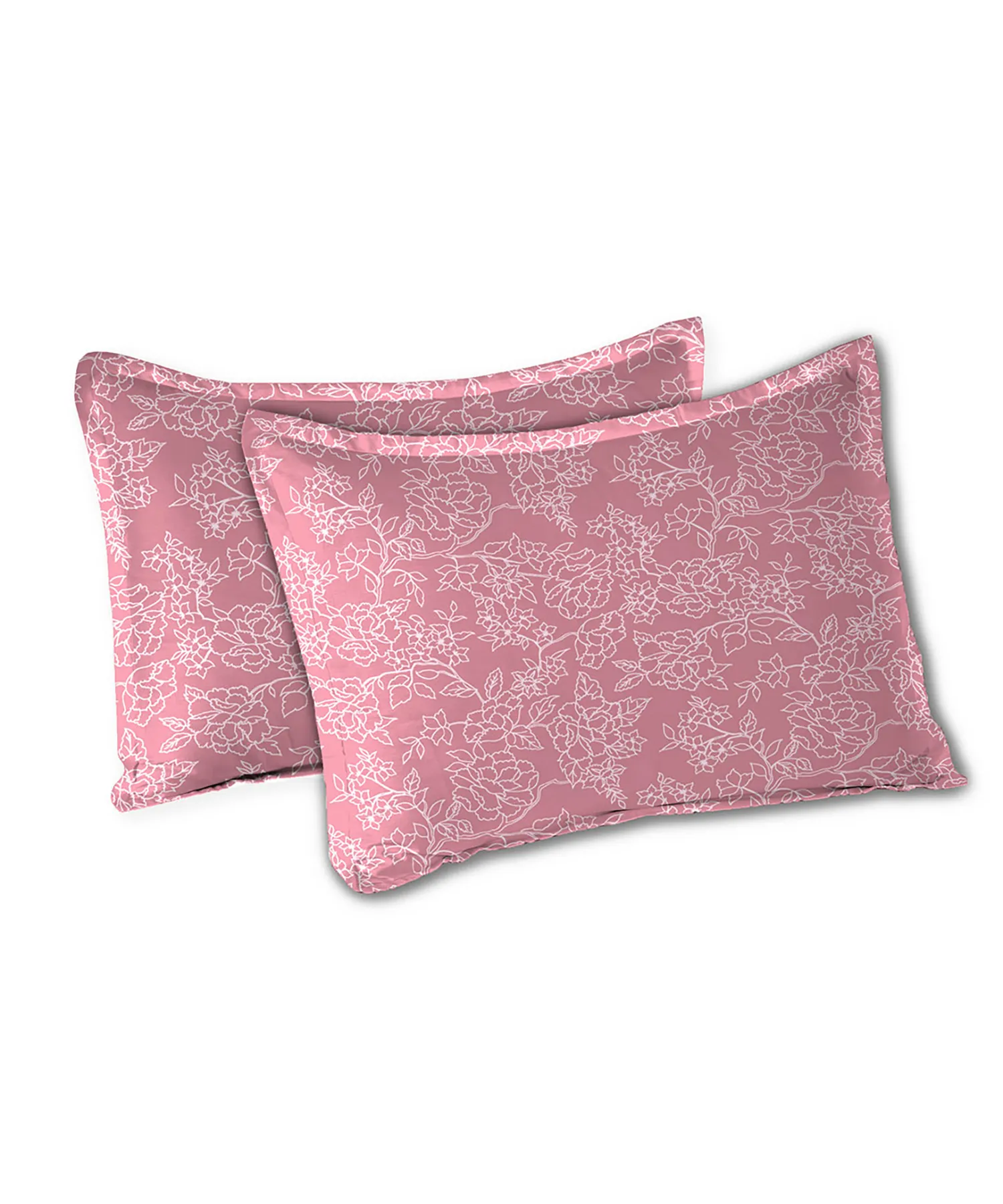 Urban Comfort Queen Bedsheet Set, Juliet Pink |144 TC Cotton| 2 Pillow Covers - Image 4