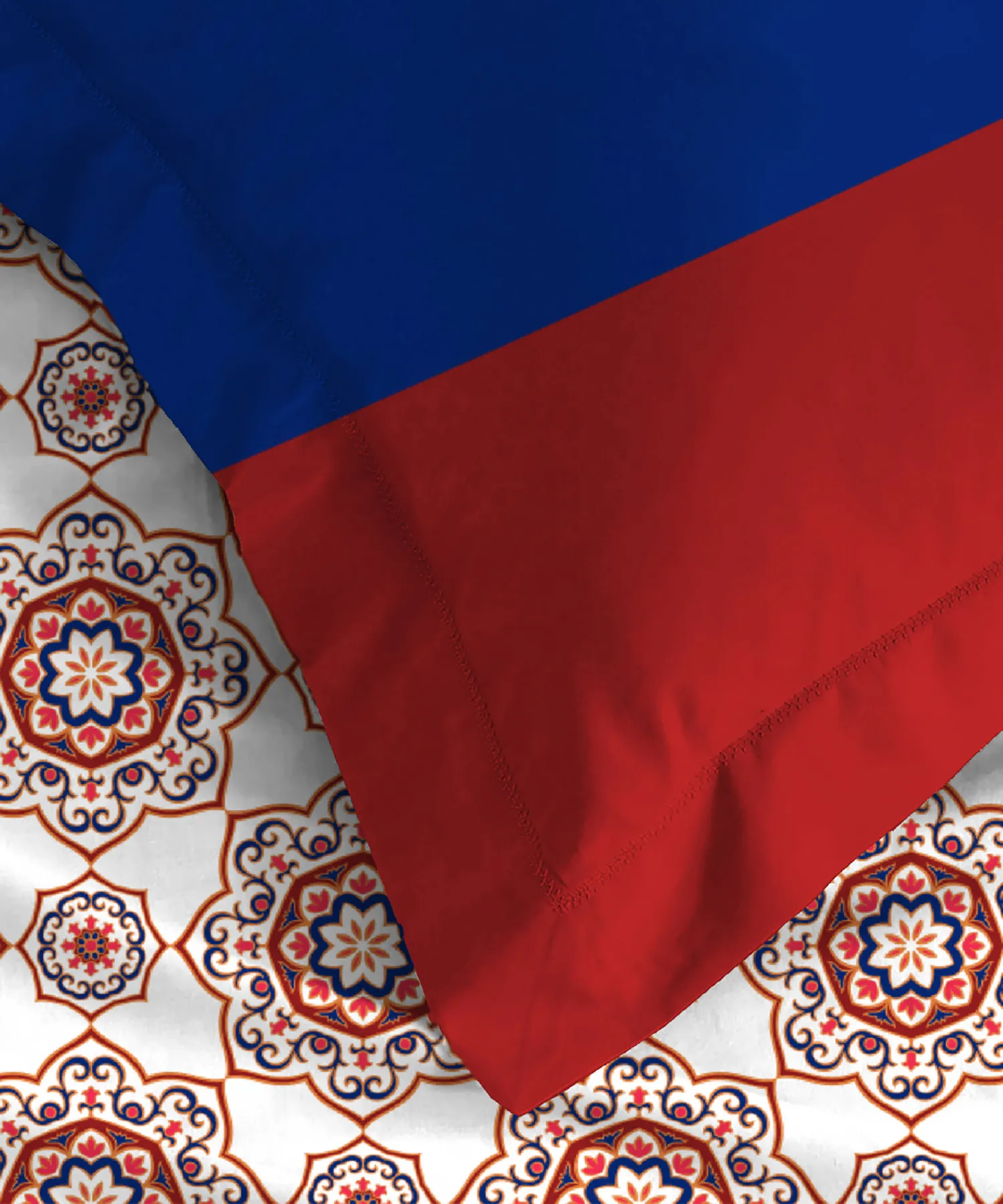 Urban Comfort Queen Bedsheet Set, Majestic Mandala Red|144 TC Cotton| 2 Pillow Covers - Image 3