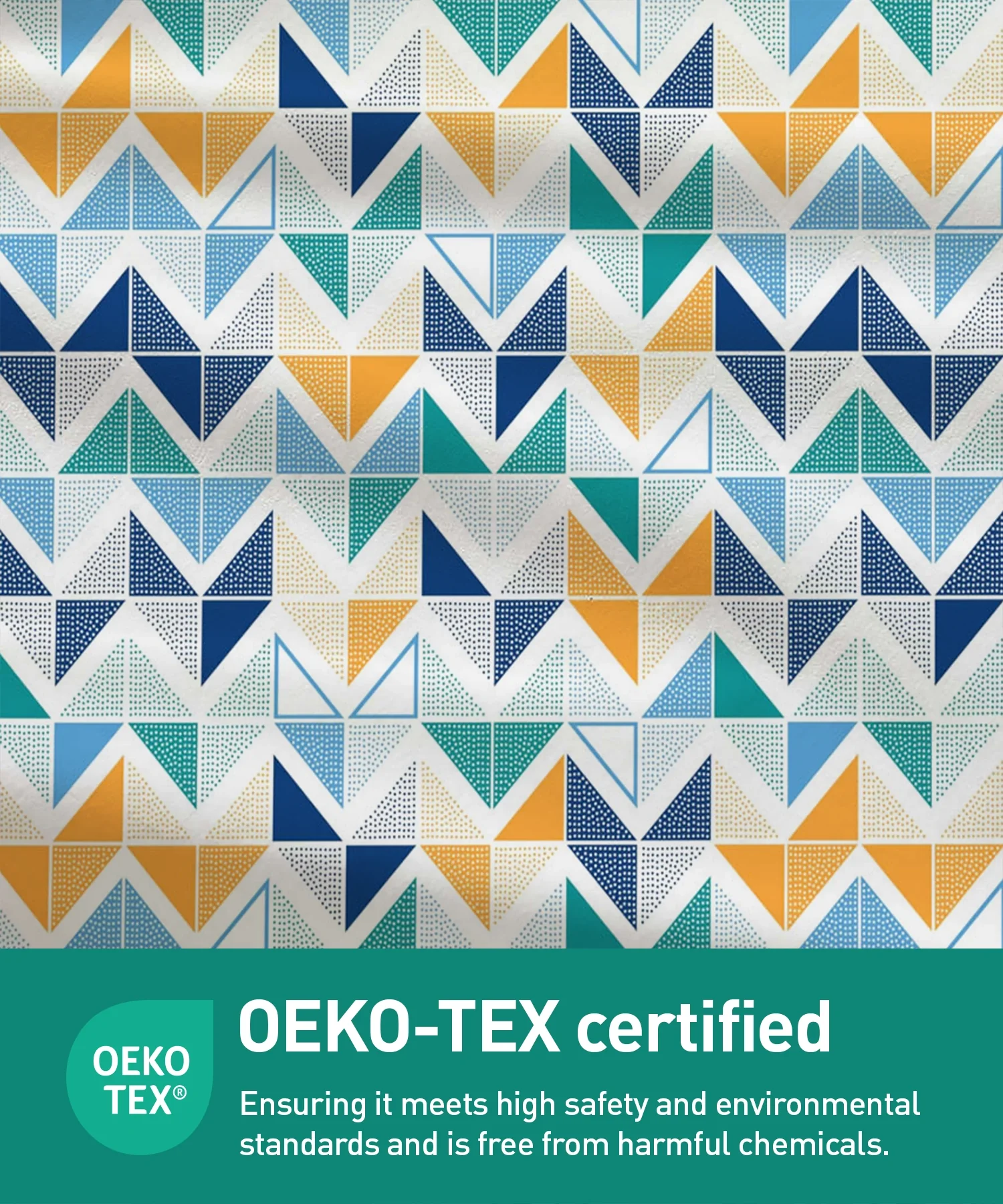 Urban Comfort Queen Bedsheet Set, Trippy Triangles Blue |144 TC Cotton| 2 Pillow Covers - Image 7