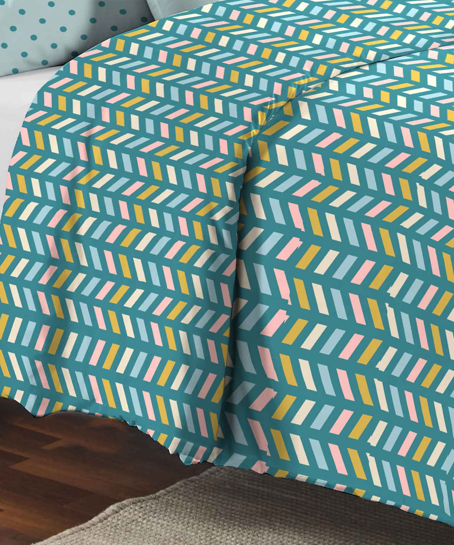 Urban Comfort Double AC Comforter, Party Mood Teal |120GSM Cotton - Image 3