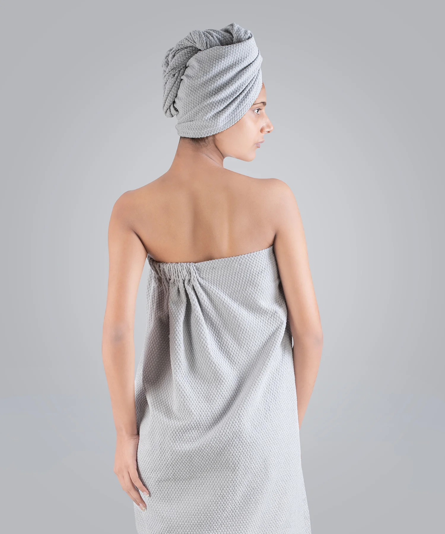 Urban Comfort (Head+Body)Wrap Set, Lunar Rock| 240 GSM Cotton - Image 4