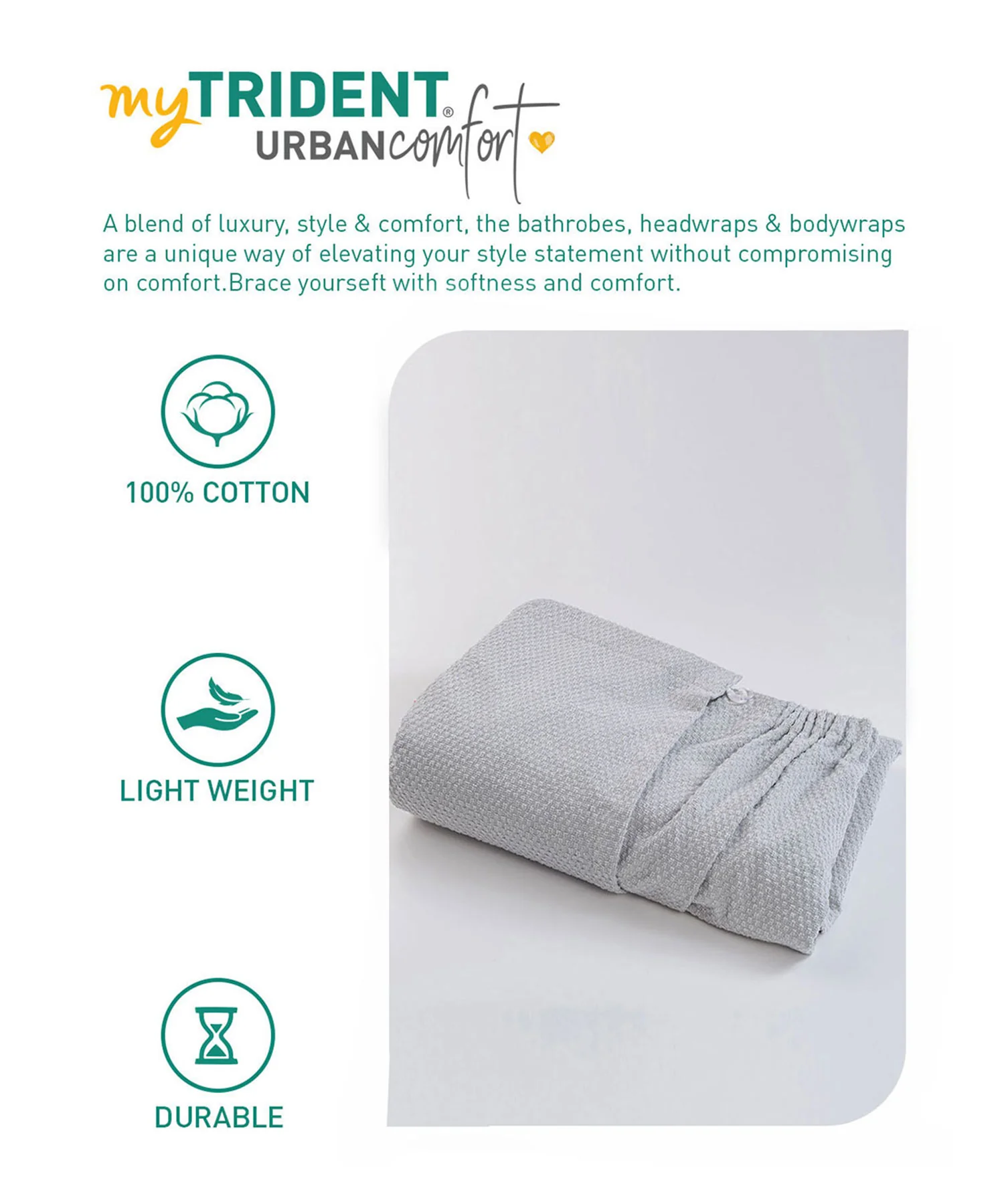 Urban Comfort (Head+Body)Wrap Set, Lunar Rock| 240 GSM Cotton - Image 6