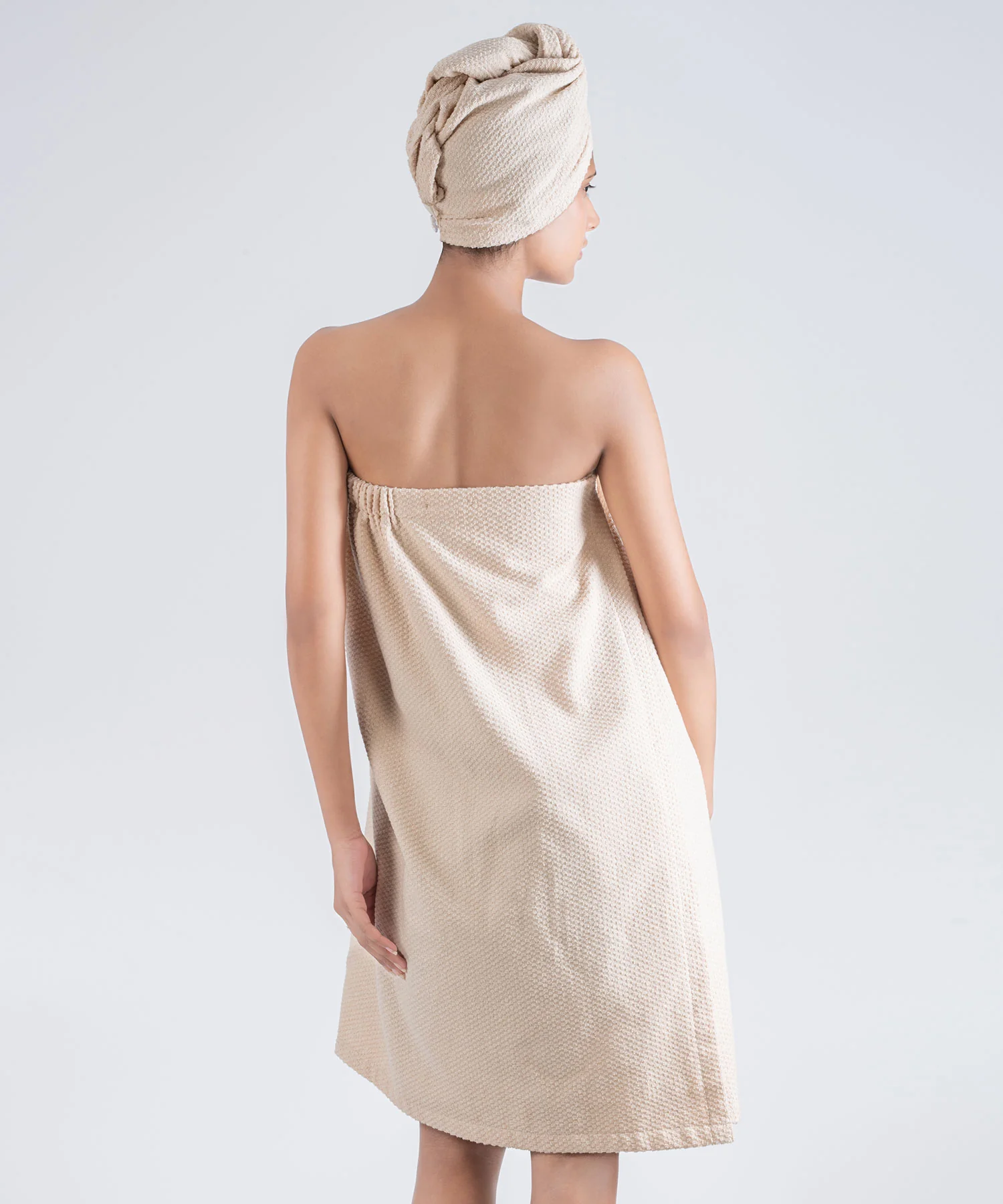 Urban Comfort (Head+Body)Wrap Set, Sand| 240 GSM Cotton - Image 4