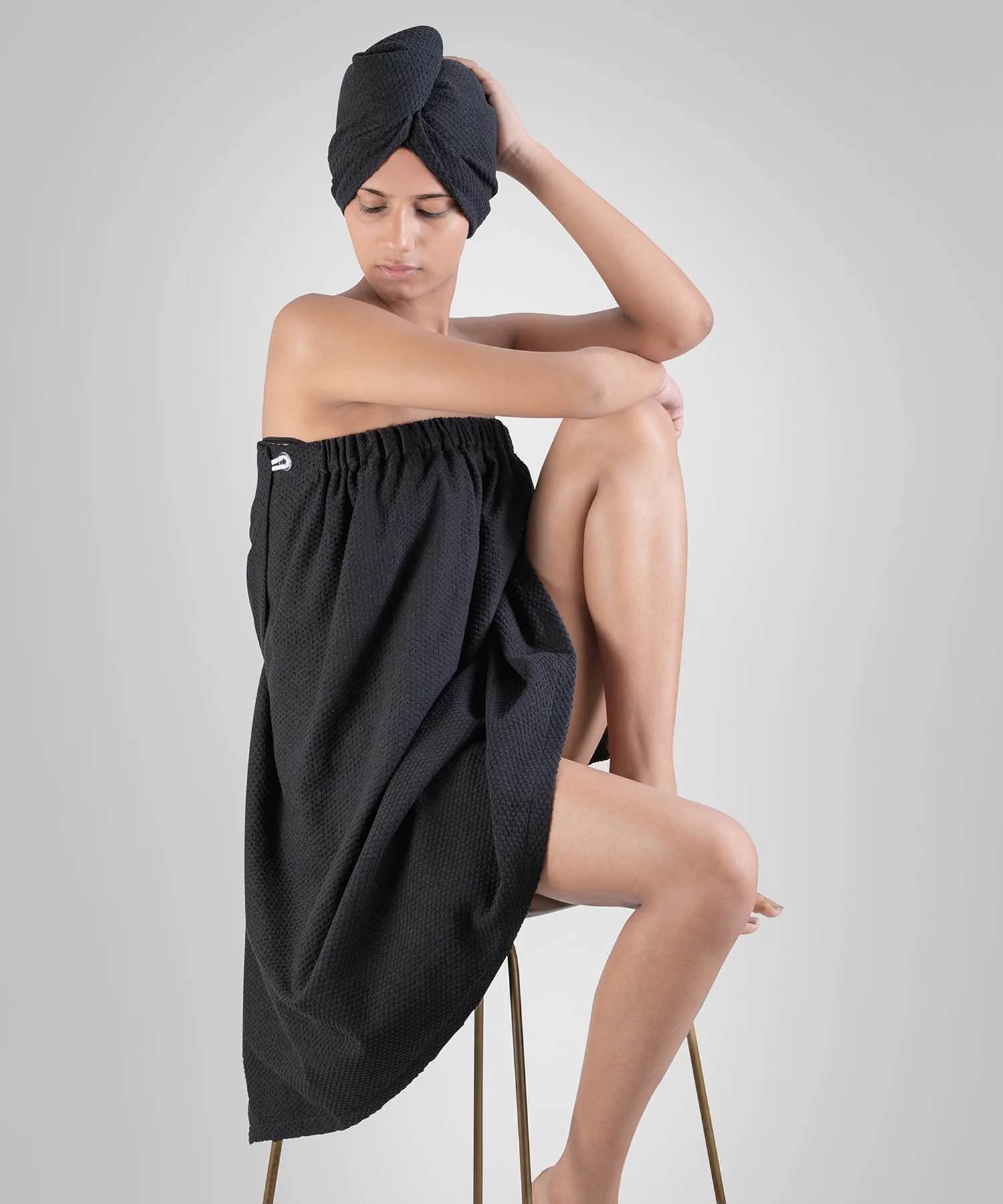 Urban Comfort (Head+Body)Wrap Set, Shoe Black| 240 GSM Cotton - Image 3