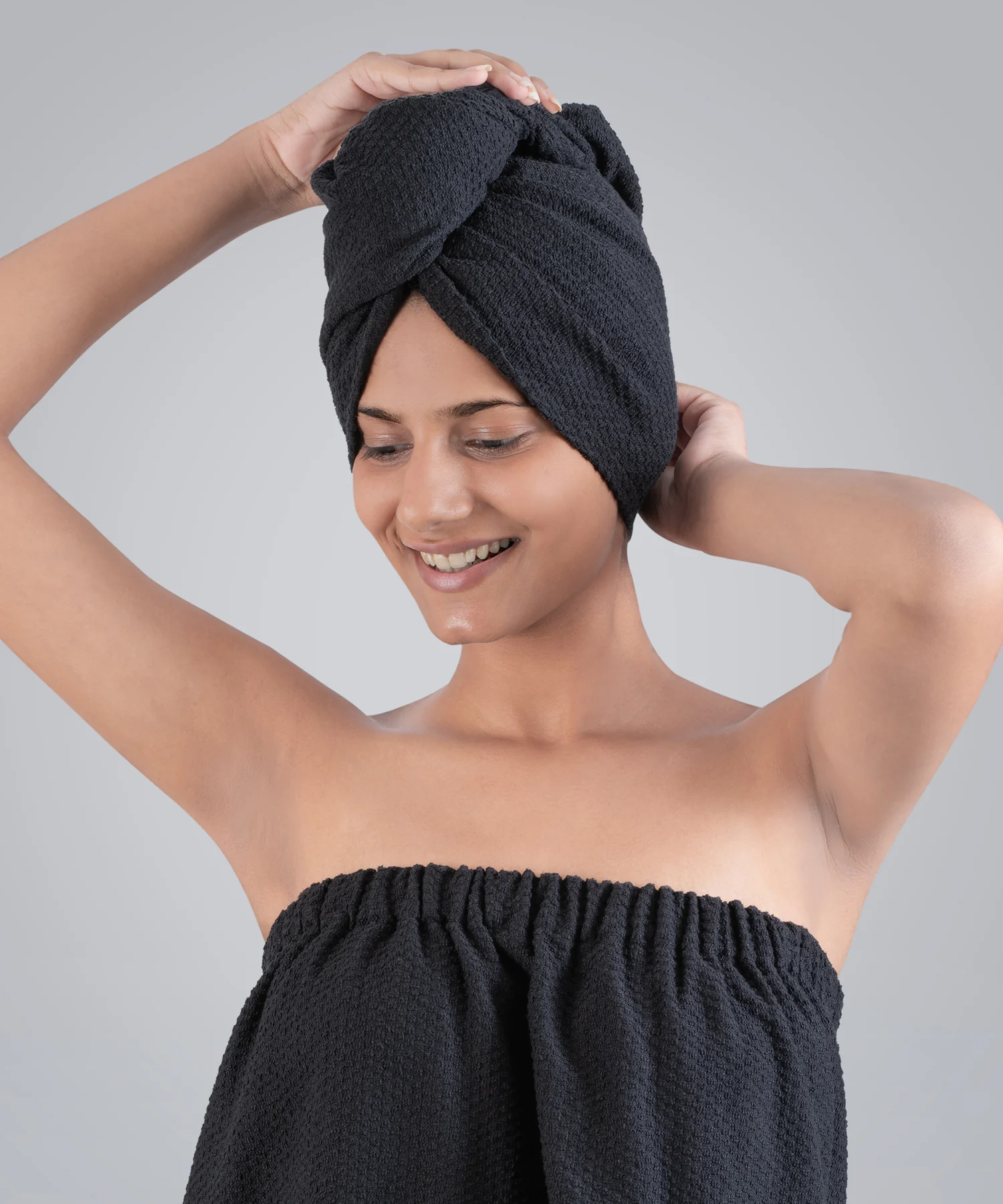 Urban Comfort (Head+Body)Wrap Set, Shoe Black| 240 GSM Cotton - Image 4
