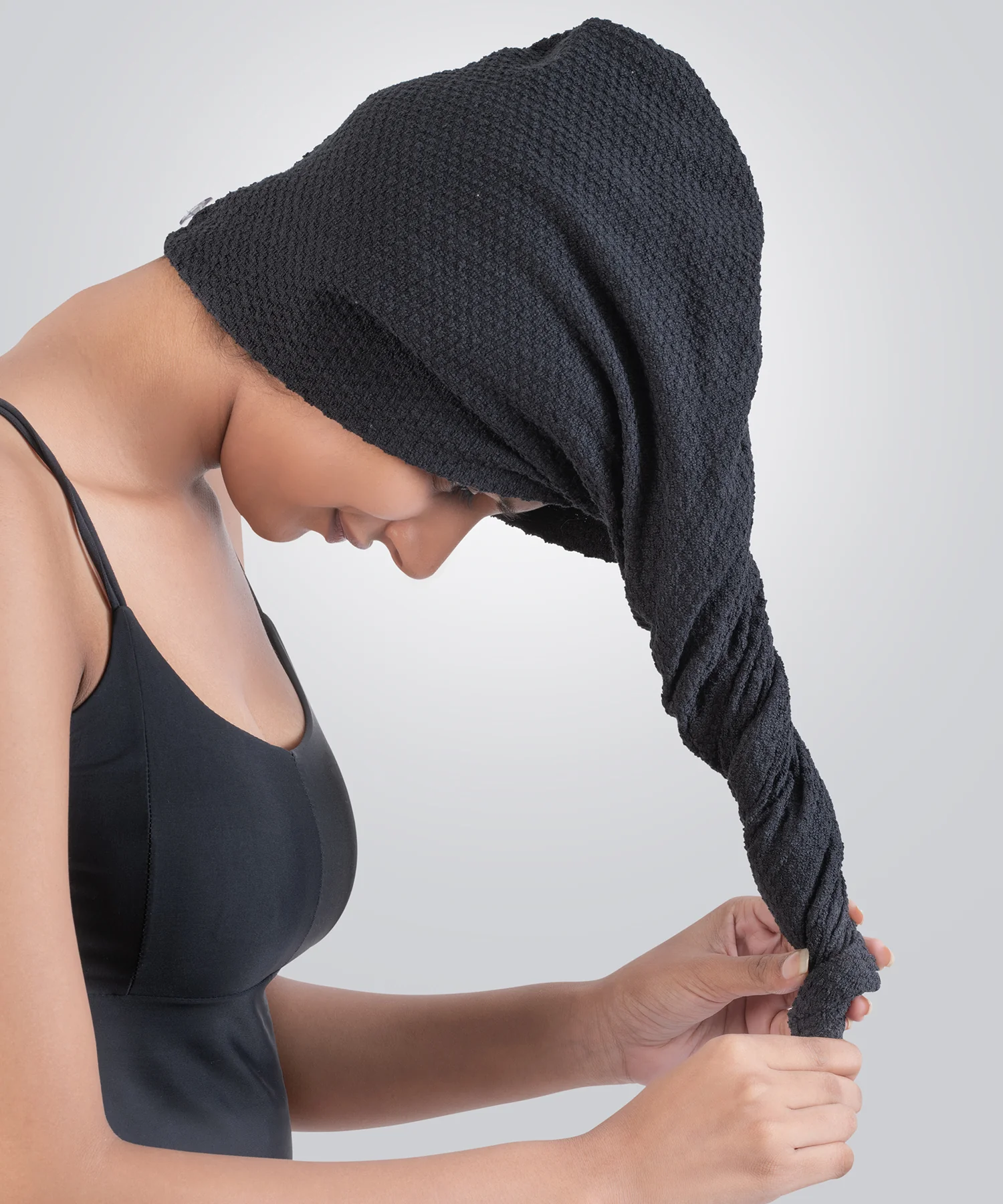Urban Comfort Headwrap, Shoe Black | 240 GSM Cotton - Image 3