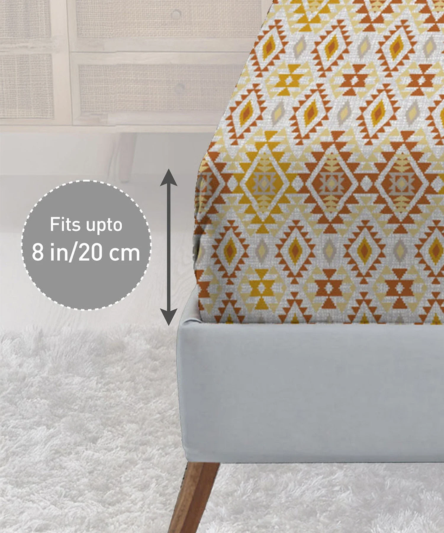 Urban Comfort King Fitted Bedsheet Set, Aria Yellow |144 TC Cotton| 2 Pillow Covers - Image 4