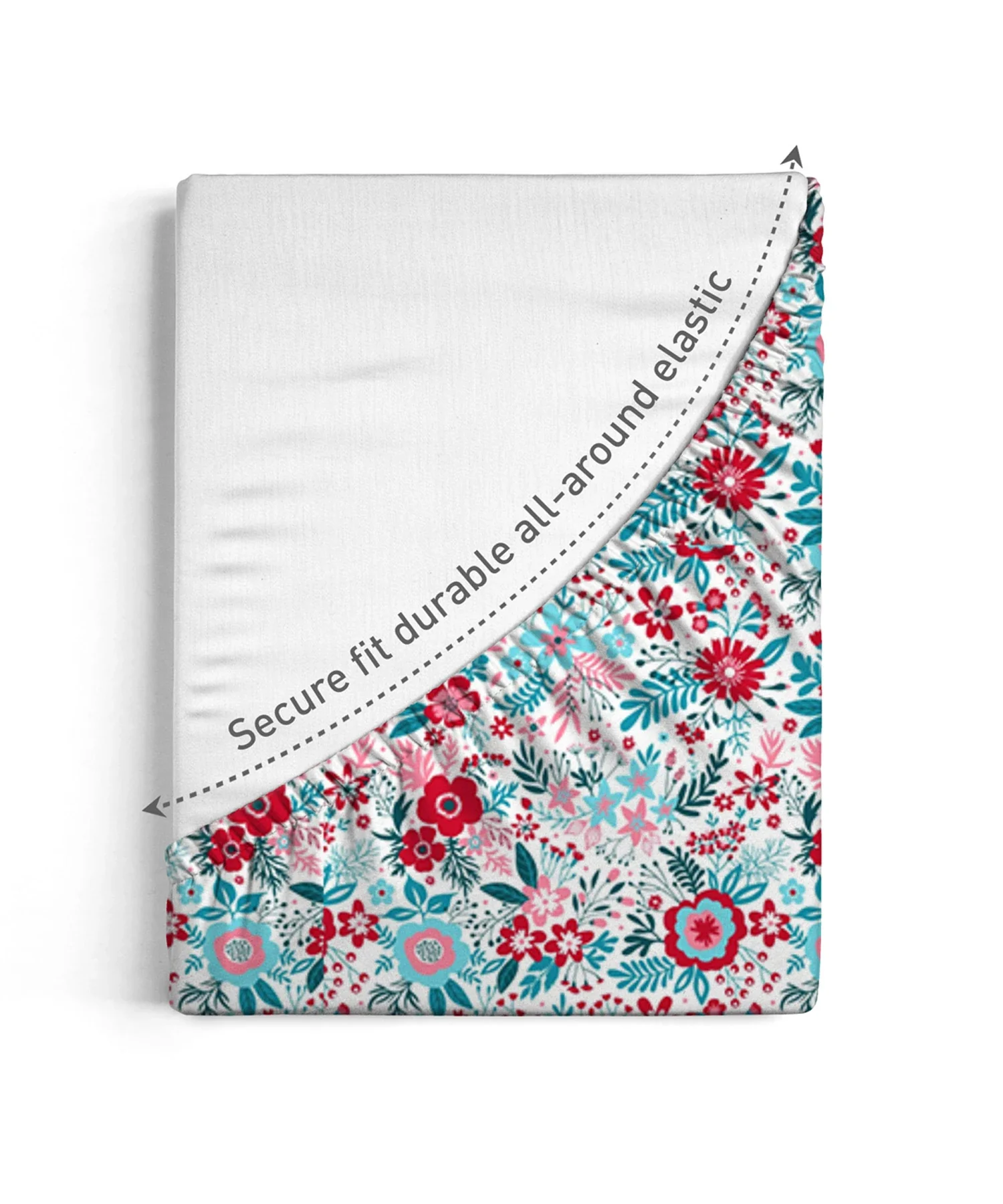 Urban Comfort King Fitted Bedsheet Set, Gardenia Blooms Pink|144 TC Cotton| 2 Pillow Covers - Image 3