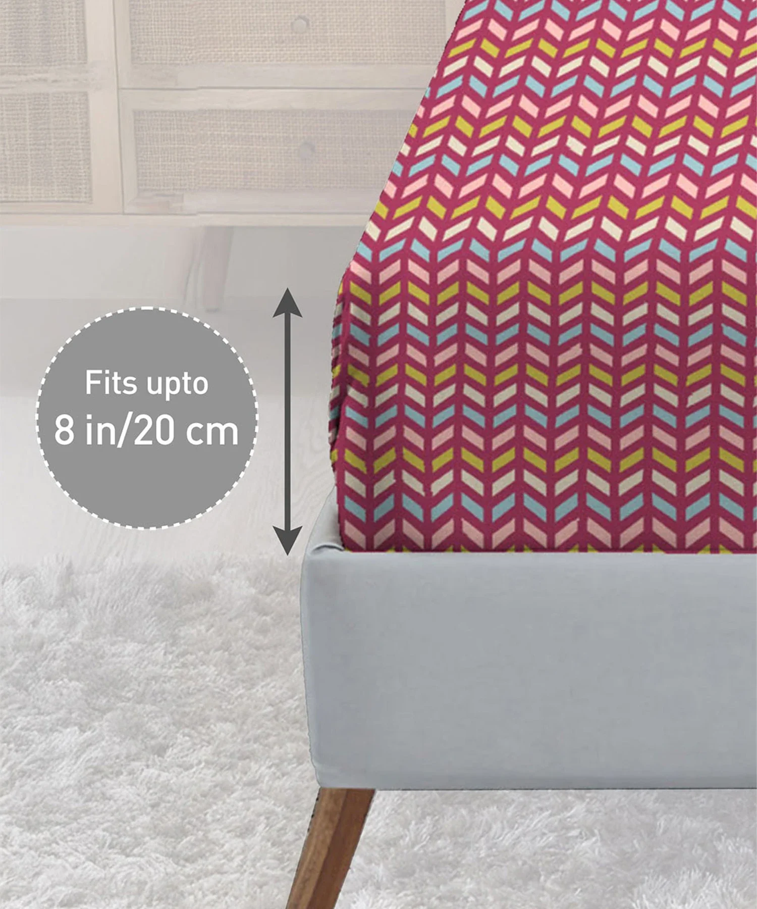 Urban Comfort King Fitted Bedsheet Set, Party Mood Pink|144 TC Cotton| 2 Pillow Covers - Image 4