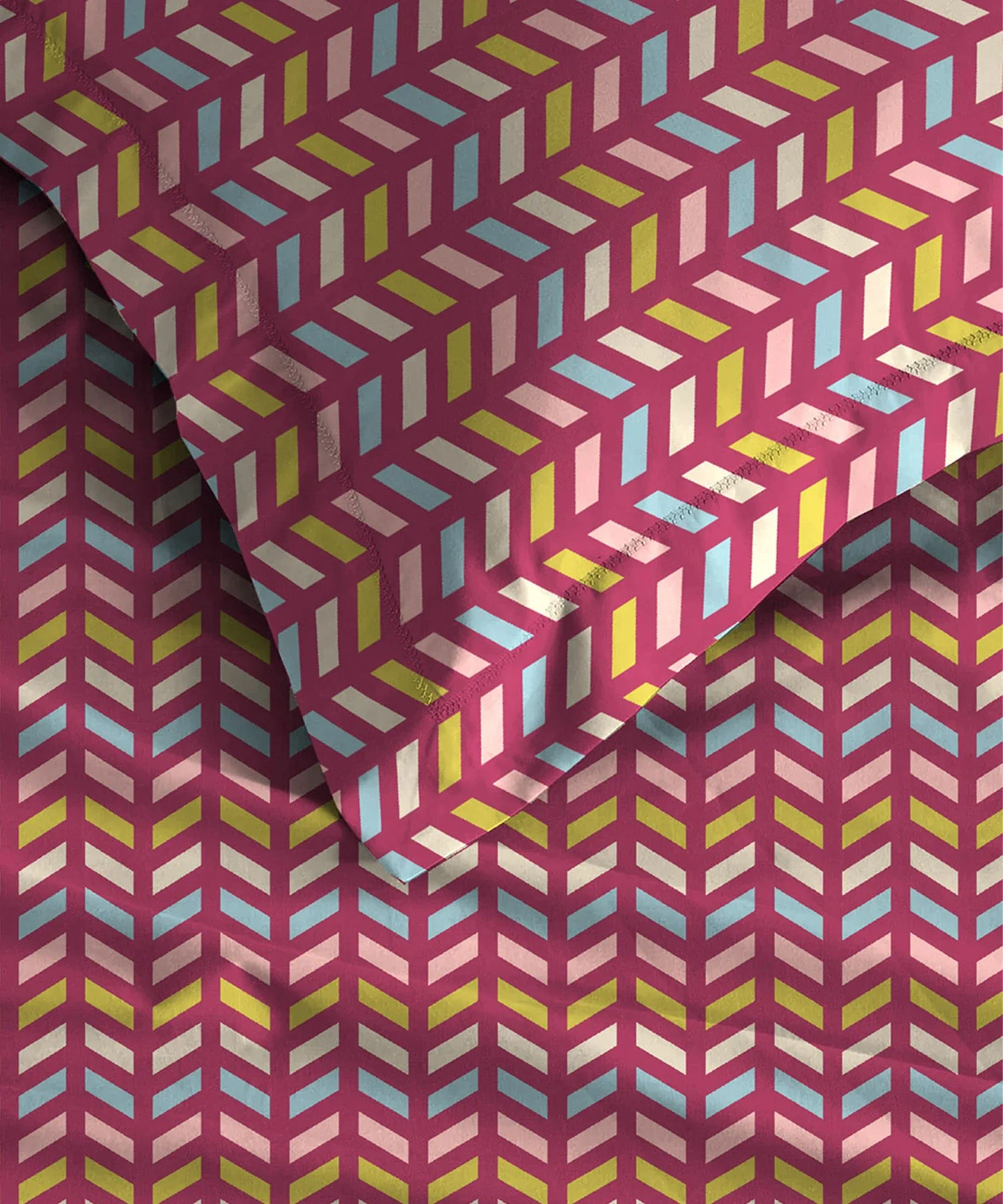 Urban Comfort King Fitted Bedsheet Set, Party Mood Pink|144 TC Cotton| 2 Pillow Covers - Image 5
