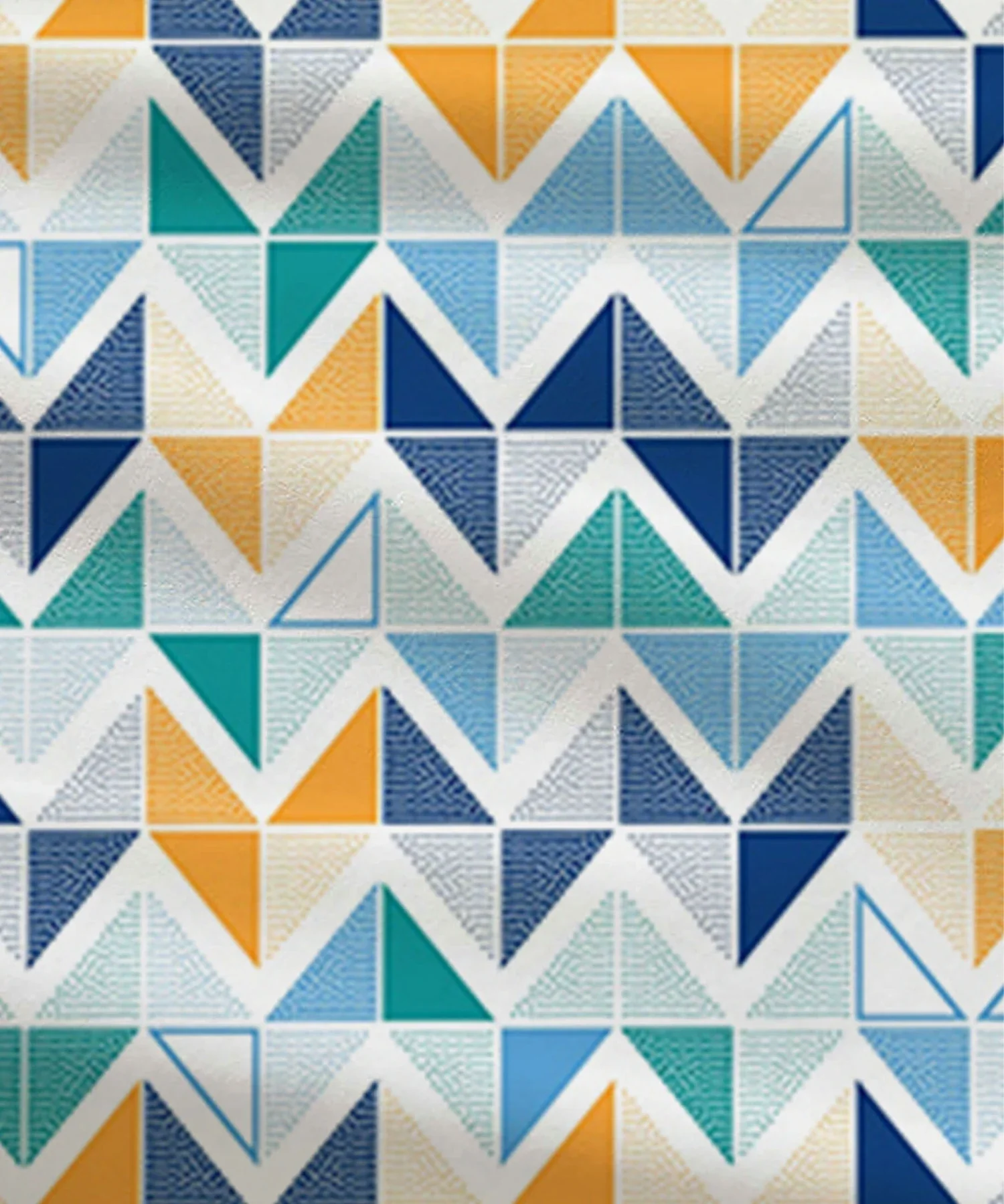 Urban Comfort King Fitted Bedsheet Set, Trippy Triangles Blue|144 TC Cotton| 2 Pillow Covers - Image 6