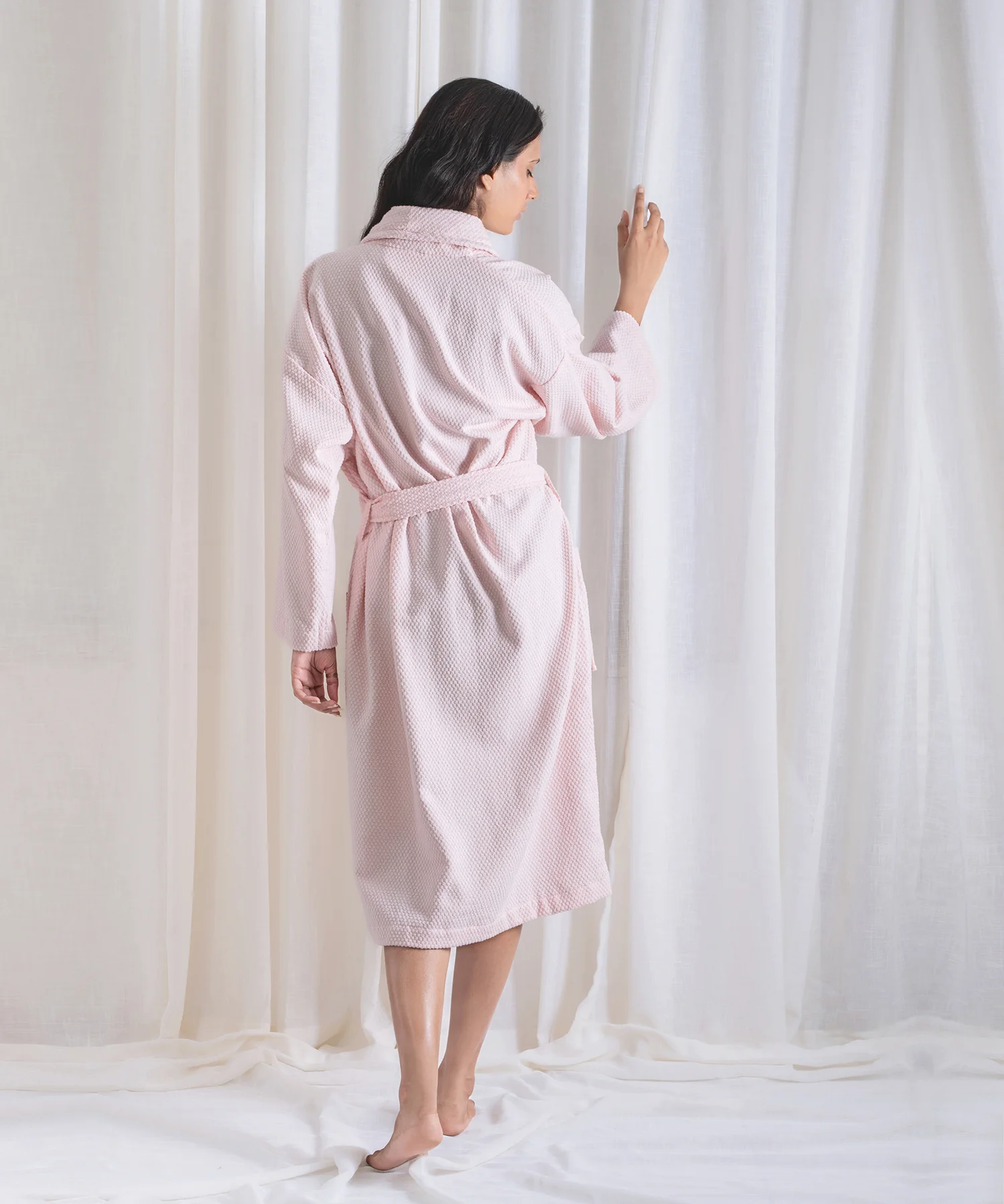 Urban Comfort Unisex Large Bathrobe, Pink| 240 GSM Cotton - Image 3