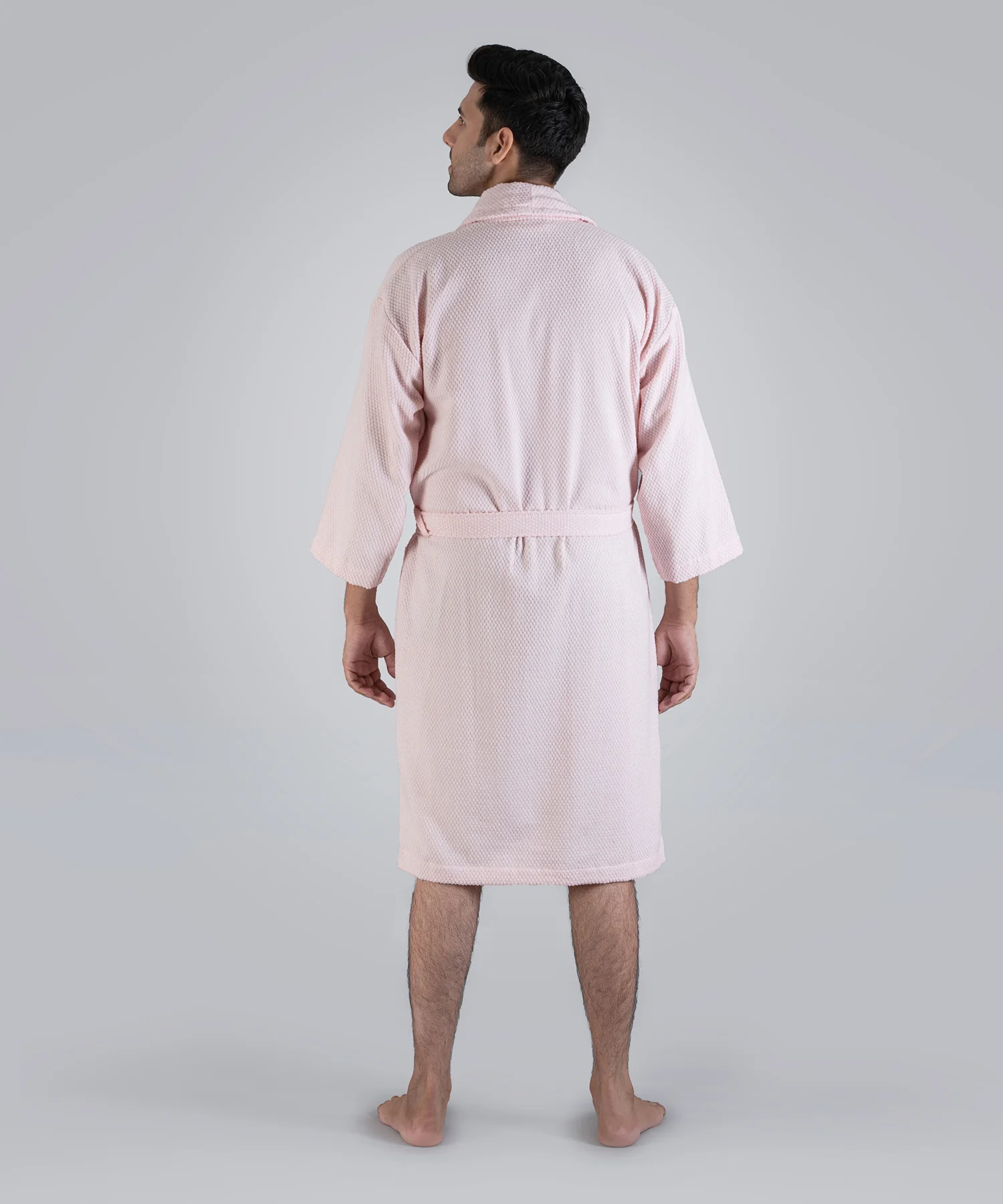 Urban Comfort Unisex Large Bathrobe, Pink| 240 GSM Cotton - Image 4