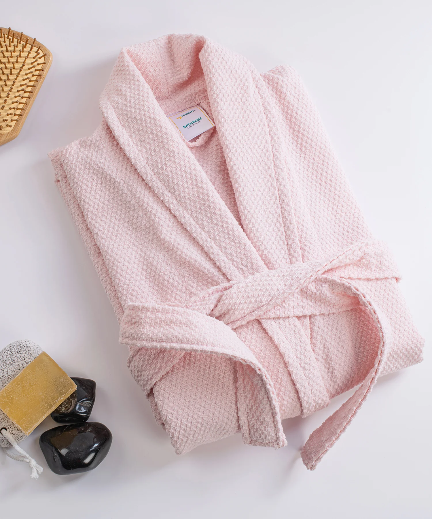 Urban Comfort Unisex Large Bathrobe, Pink| 240 GSM Cotton - Image 5