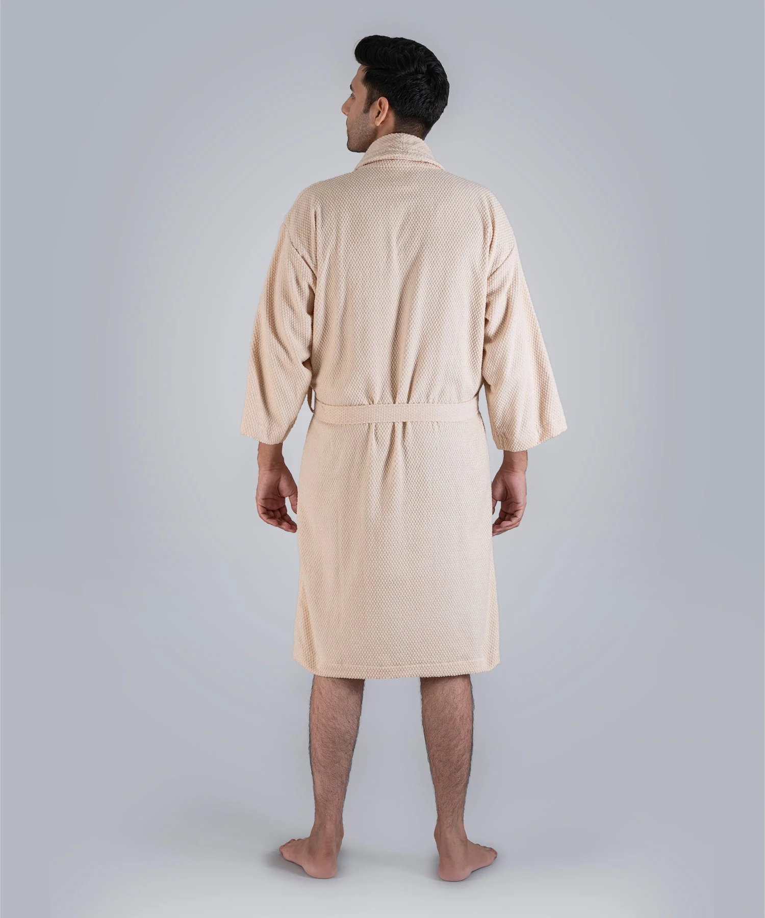 Urban Comfort Unisex Large Bathrobe, Sand| 240 GSM Cotton - Image 4