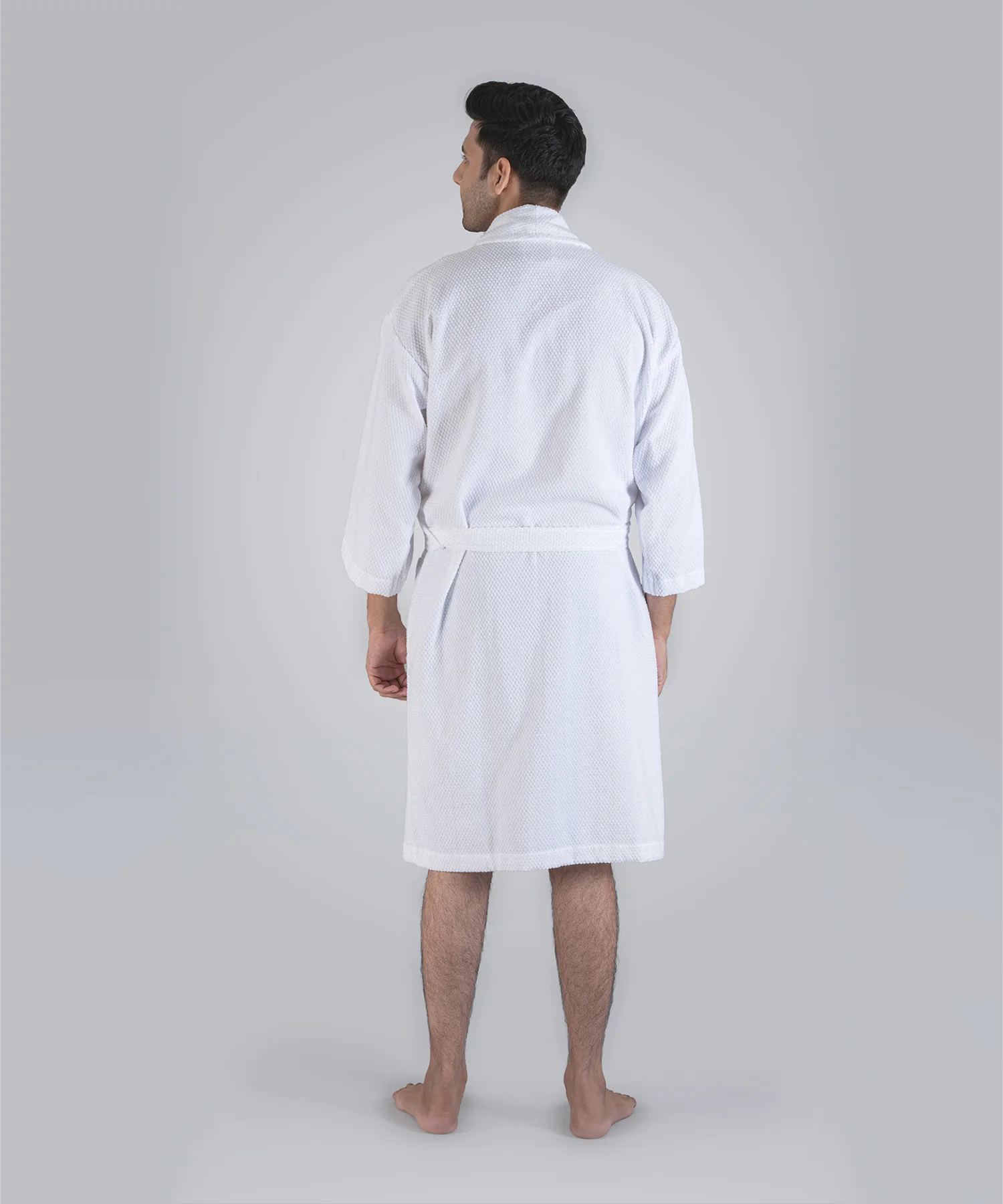 Urban Comfort Unisex Medium Bathrobe, Bright White | 240 GSM Cotton - Image 4