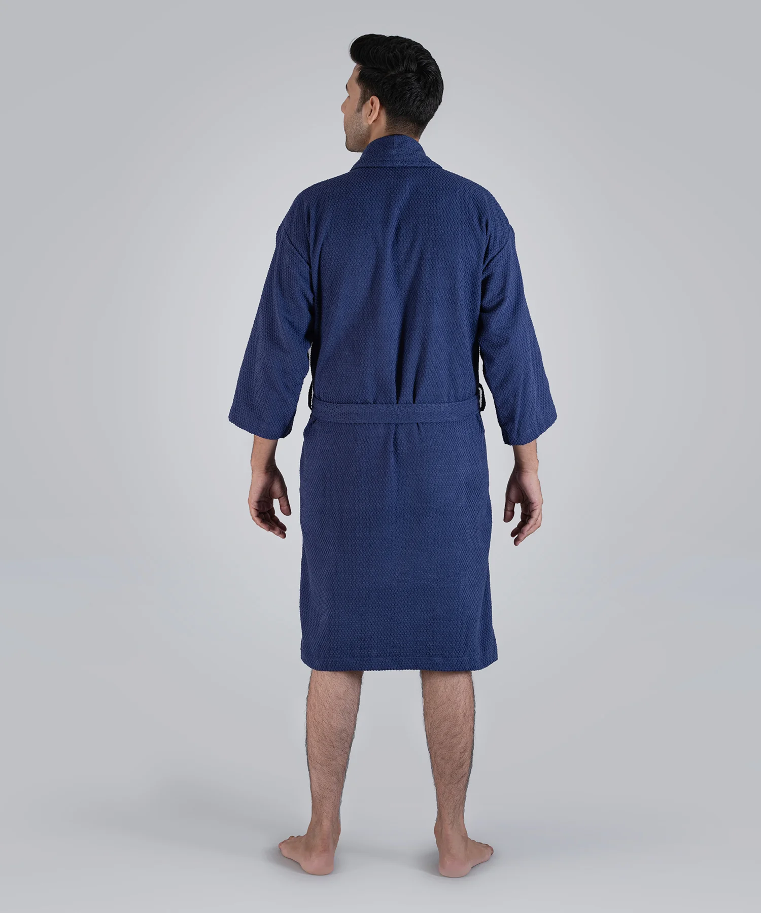 Urban Comfort Unisex Medium Bathrobe, Deep Cobalt | 240 GSM Cotton - Image 4