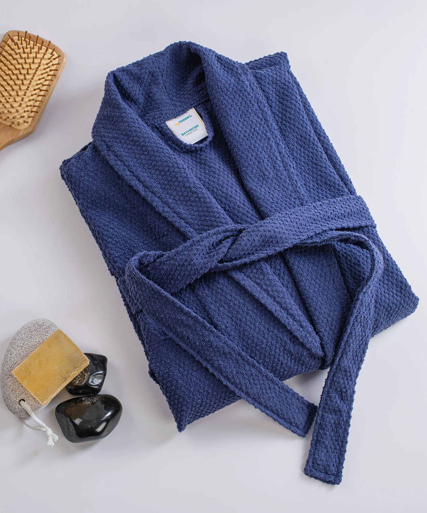 Urban Comfort Unisex Medium Bathrobe, Deep Cobalt | 240 GSM Cotton - Image 5
