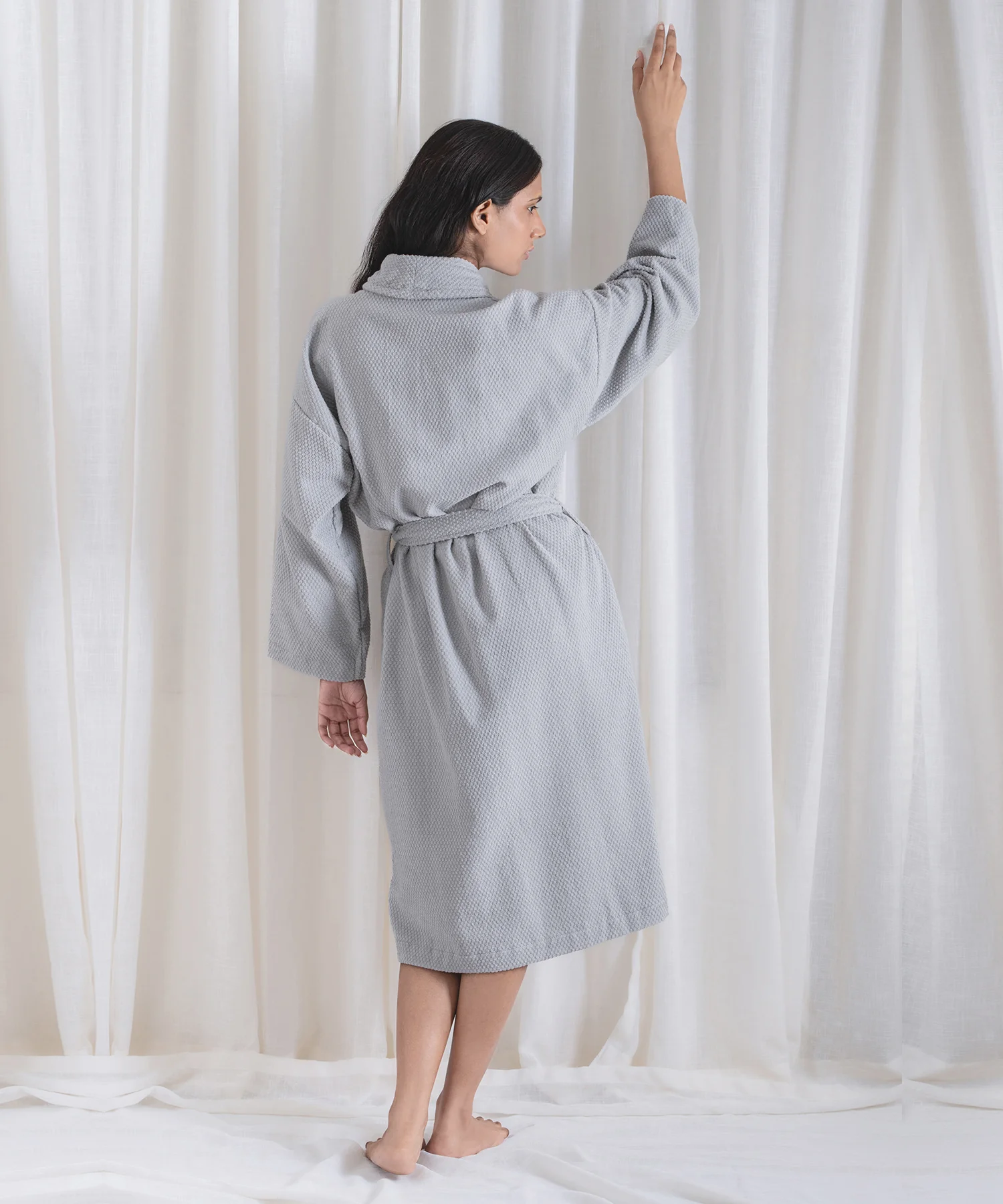 Urban Comfort Unisex Medium Bathrobe, Lunar Rock | 240 GSM Cotton - Image 3