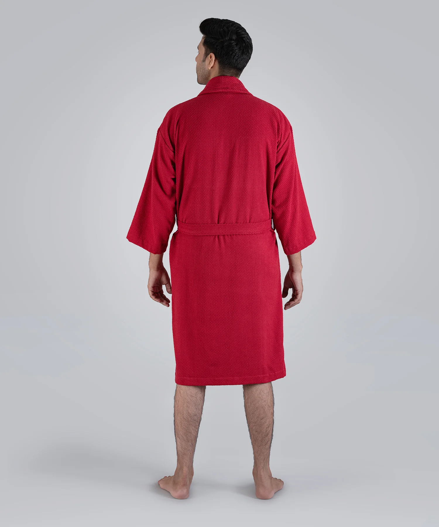 Urban Comfort Unisex Medium Bathrobe, Tango Red | 240 GSM Cotton - Image 4
