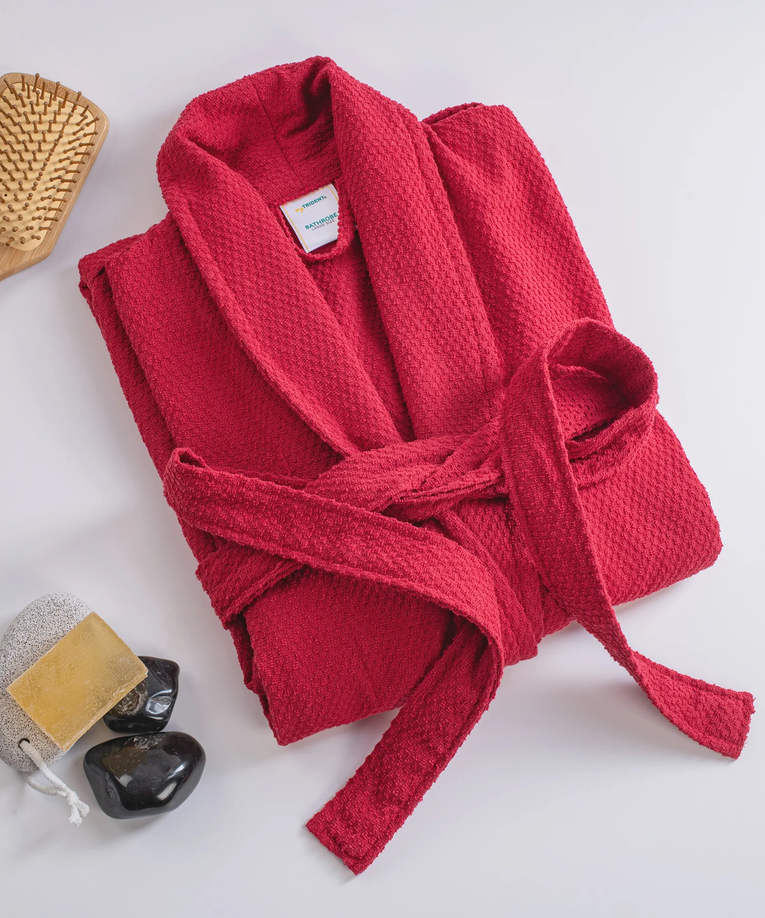 Urban Comfort Unisex Medium Bathrobe, Tango Red | 240 GSM Cotton - Image 5