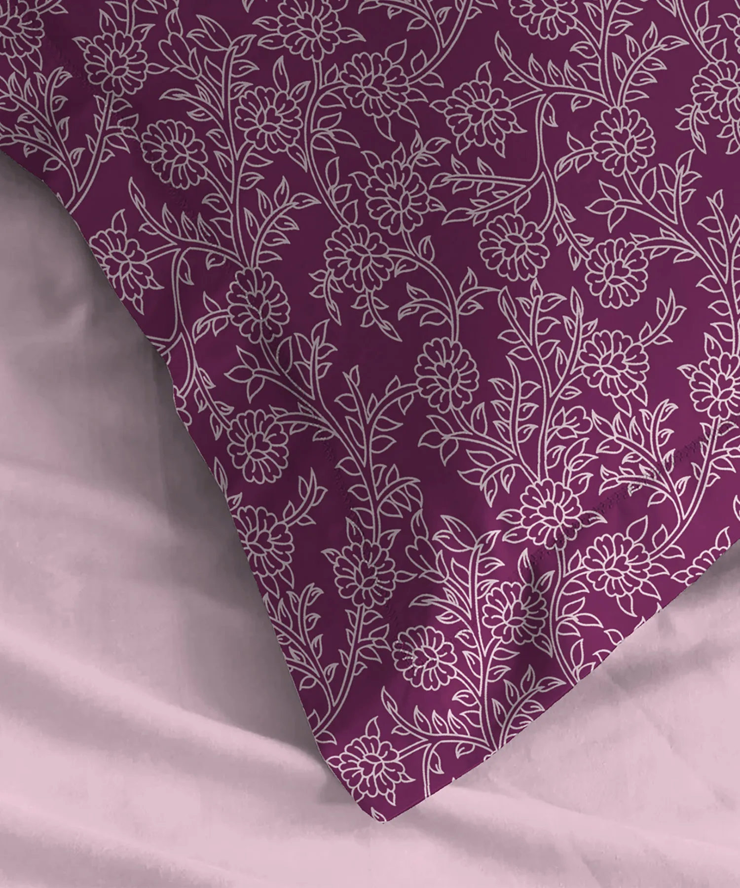 Urban Comfort Pillow Covers Set, Desert Gardern Pink| 144 TC Cotton - Image 3
