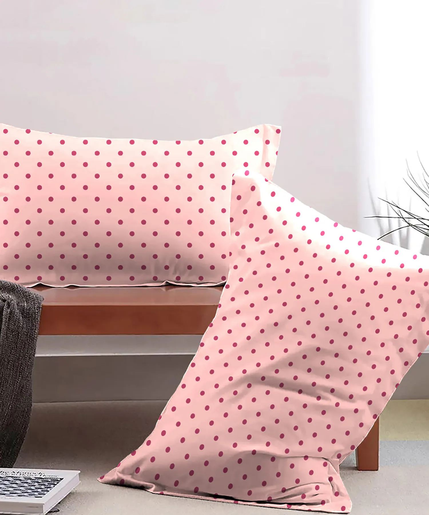 Urban Comfort Pillow Covers Set, Party Mood Pink| 144 TC Cotton - Image 2