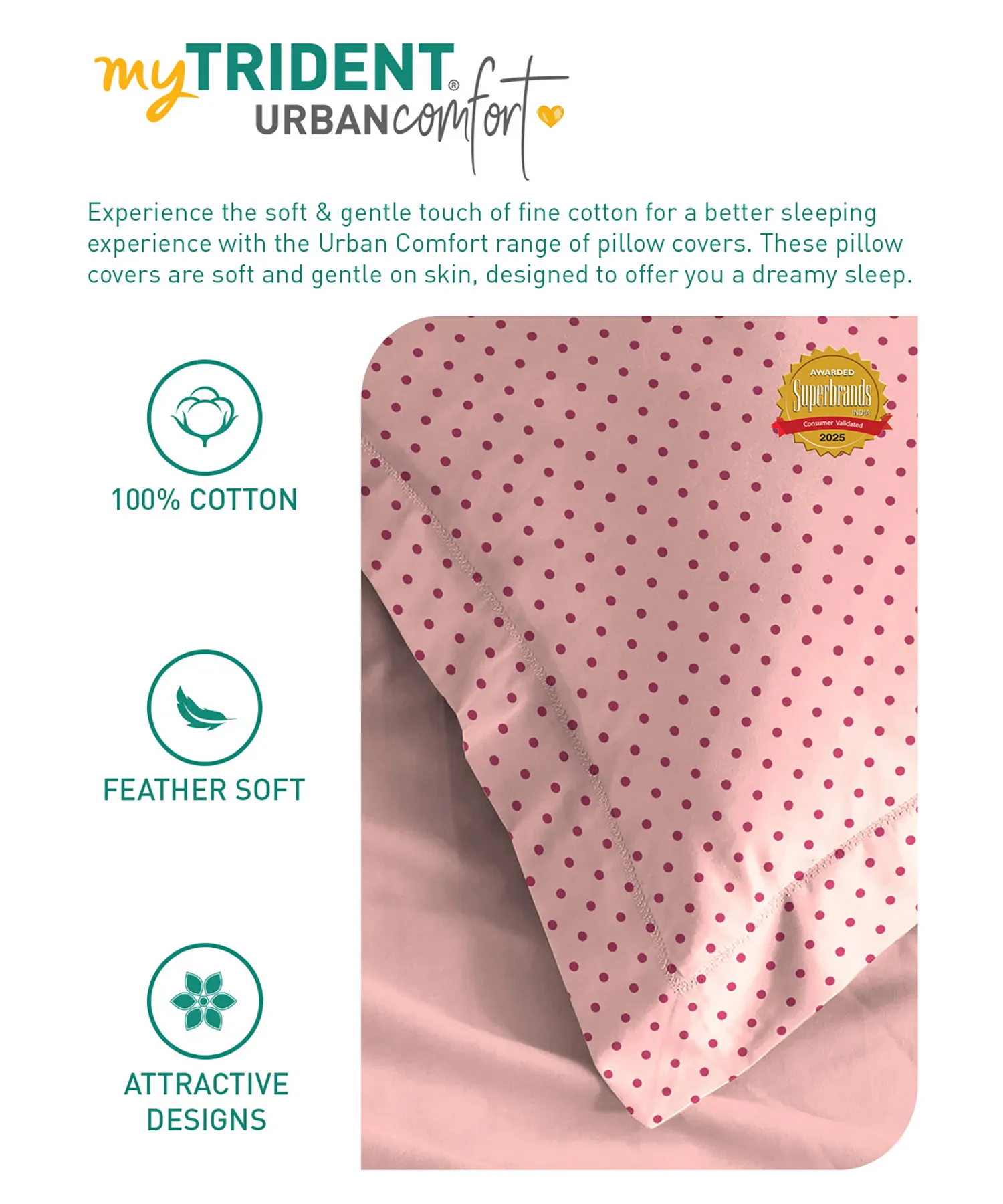 Urban Comfort Pillow Covers Set, Party Mood Pink| 144 TC Cotton - Image 6