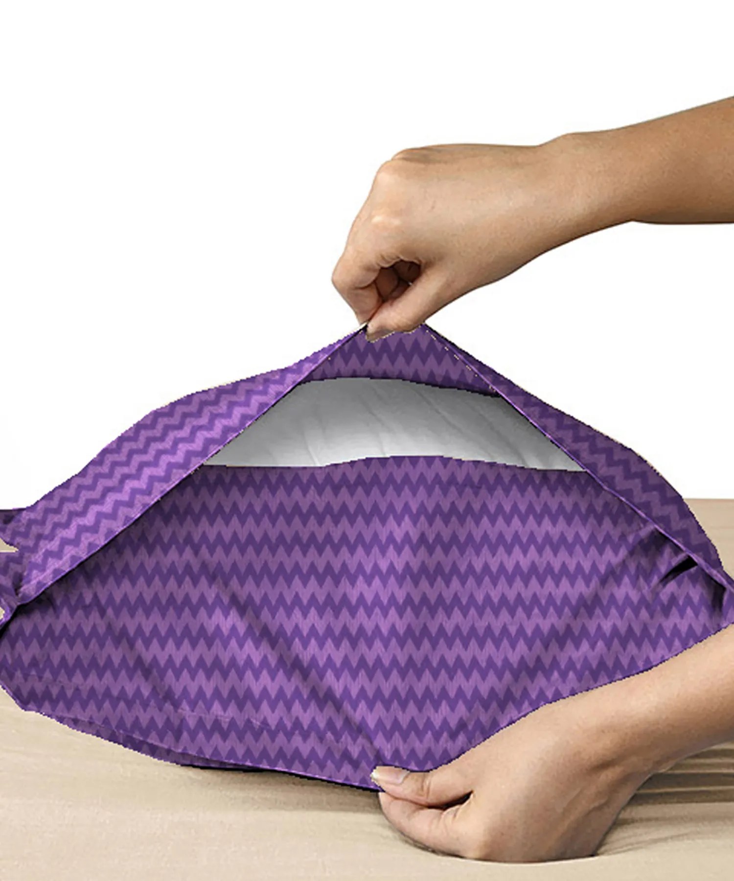Urban Comfort Pillow Covers Set, Sunset Purple| 144 TC Cotton - Image 4