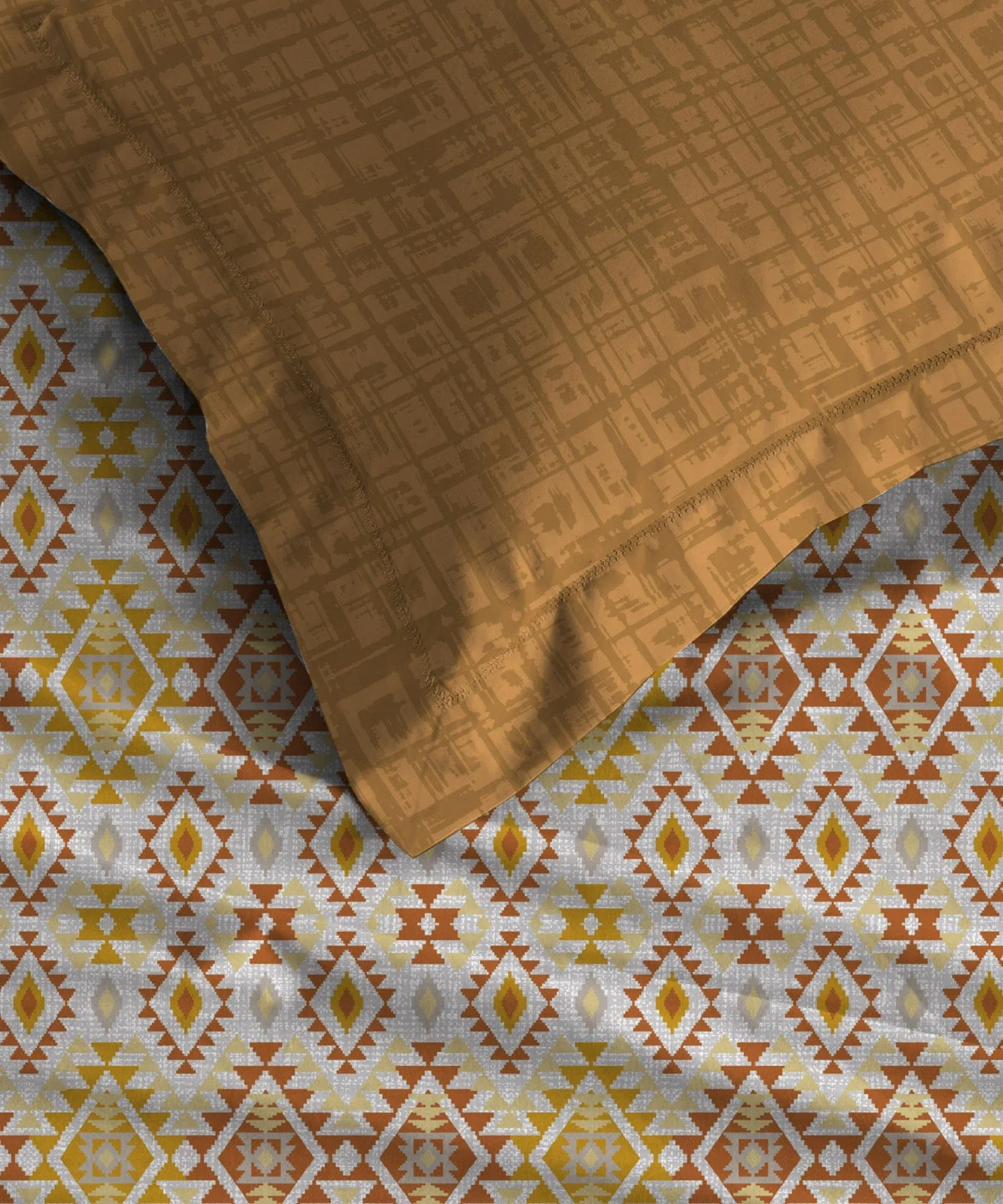Urban Comfort Queen Bedsheet Set, Aria Yellow|144 TC Cotton|2 Pillow Covers - Image 3