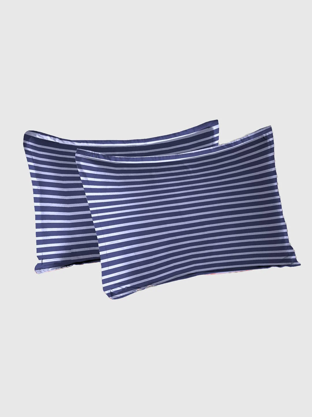 Urban Comfort Queen Bedsheet Set, Modern Indigo|144 TC Cotton|2 Pillow Covers - Image 4