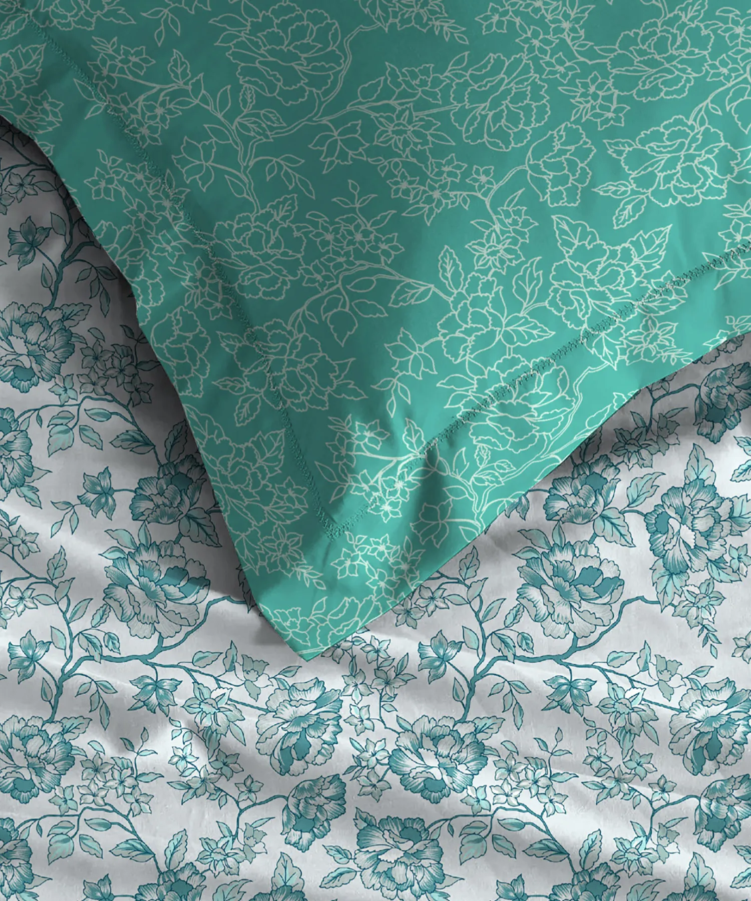 Urban Comfort Single Bedsheet Set, Juliet Blue |144 TC Cotton| 1 Pillow Covers - Image 3