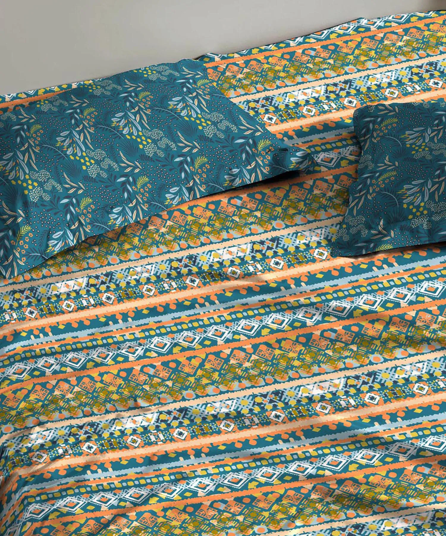 Urban Comfort Single Bedsheet Set, Midnight Bloom |144 TC Cotton| 1 Pillow Covers - Image 2