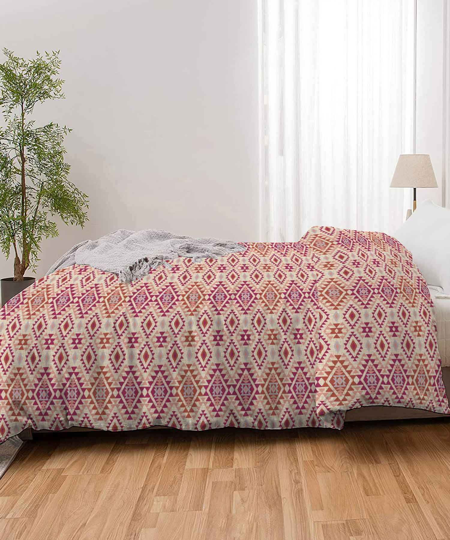Urban Comfort Single AC Comforter, Aria Red|120GSM Cotton - Image 2