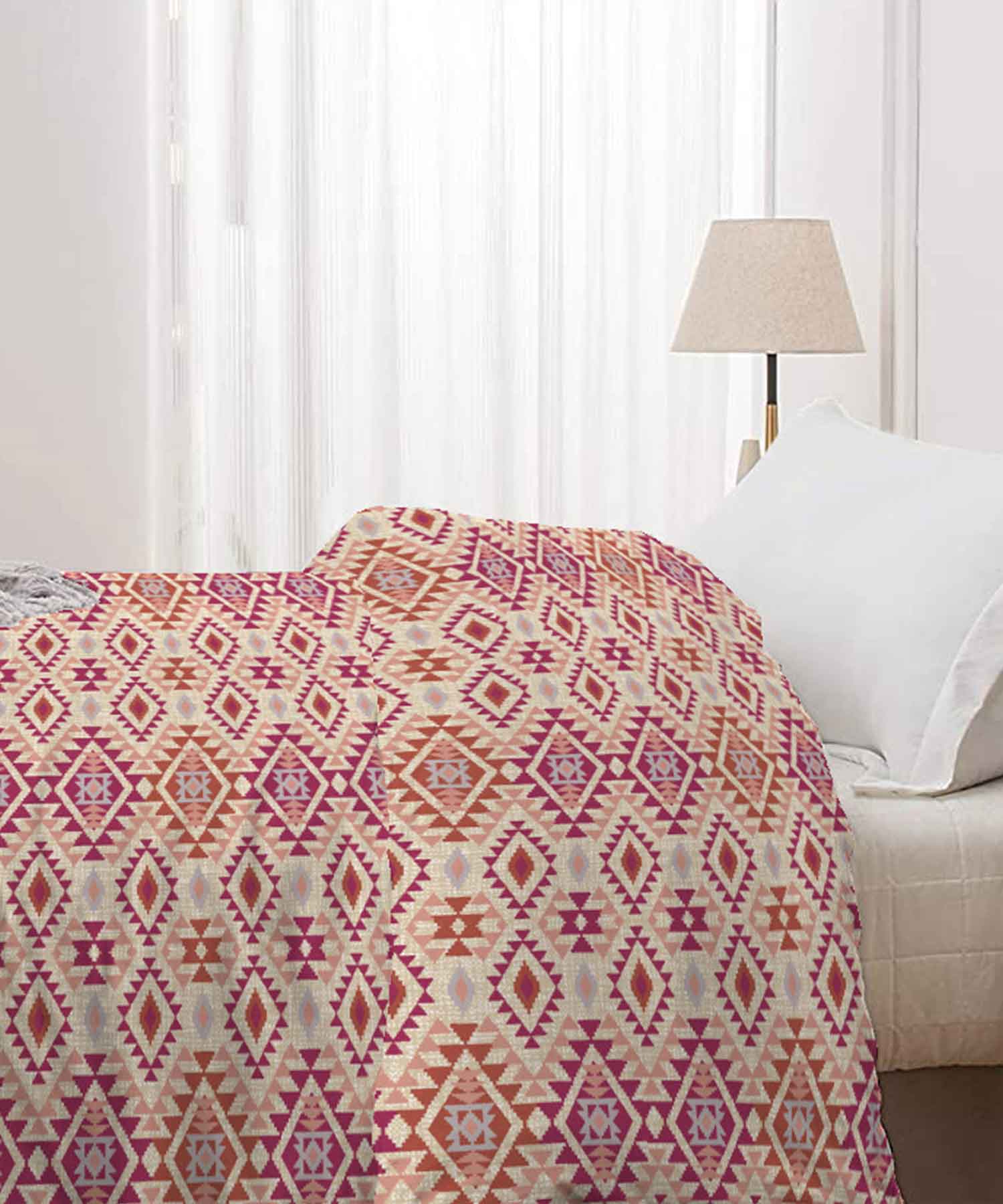Urban Comfort Single AC Comforter, Aria Red|120GSM Cotton - Image 4